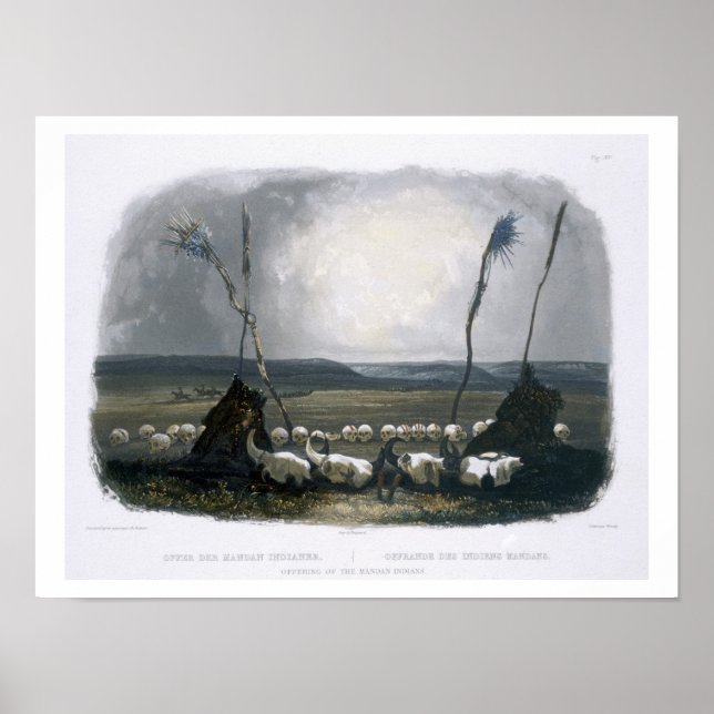 Póster Offering of the Mandan Indians, plate 14 from Volu (Frente)