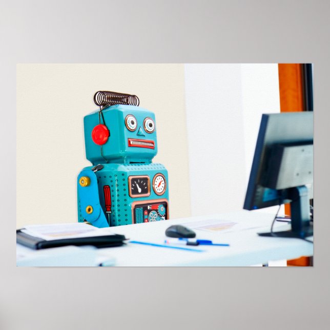 Póster Office Bot Hard To Work (Frente)