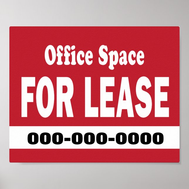 Póster Office Space para alquiler en rojo con número de t (Frente)