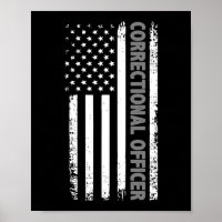 Oficial correccional Bandera estadounidense delgad