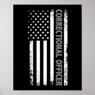 Póster Oficial correccional Bandera estadounidense delgad