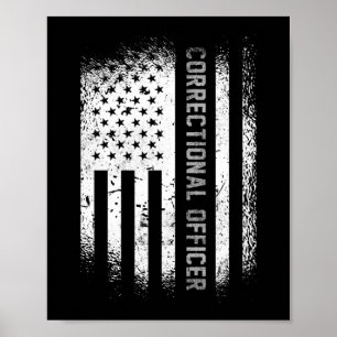 Póster Oficial correccional Bandera estadounidense delgad
