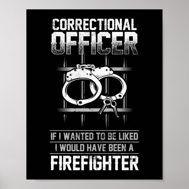 Póster Oficial correccional Policía de línea delgada de p (Frente)