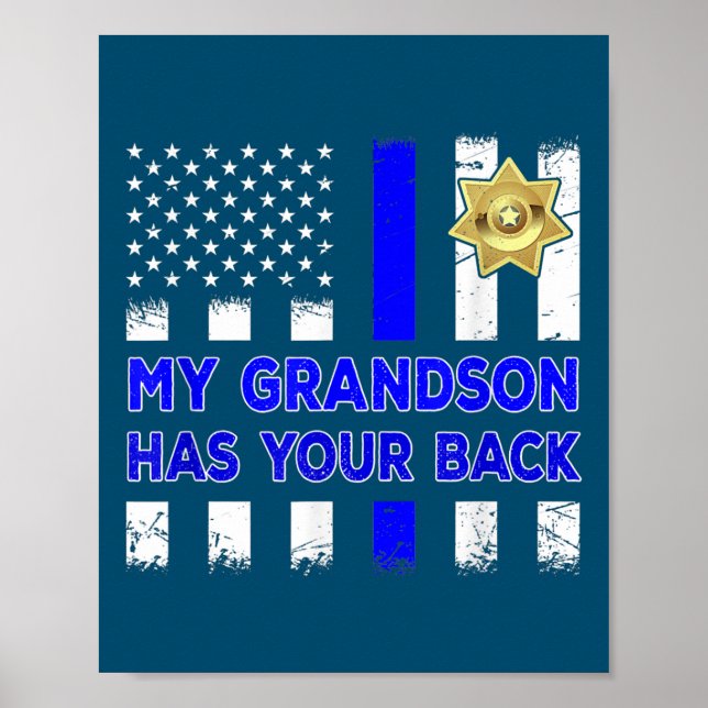 Póster Oficial de policía Abuelos Mi nieto regalo (Frente)