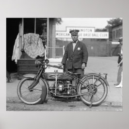 Póster Oficial de Policía en Motocicleta, 1922. Foto Anti