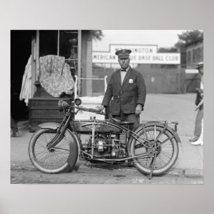 Póster Oficial de Policía en Motocicleta, 1922. Foto Anti