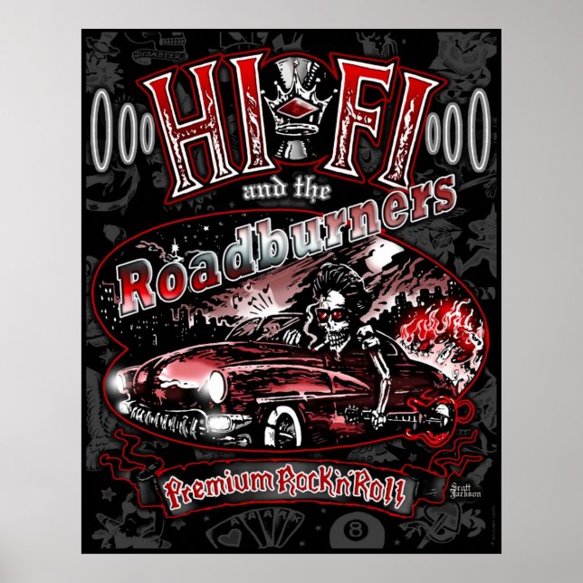 Póster Oficial "HI FI & THE ROADBURNERS" (Frente)