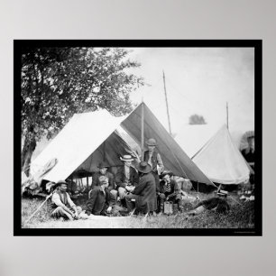 Póster Oficiales de telégrafo en Bealeton, VA 1863