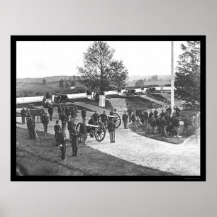 Póster Oficiales y hombres en Fort Stevens, DC 1865