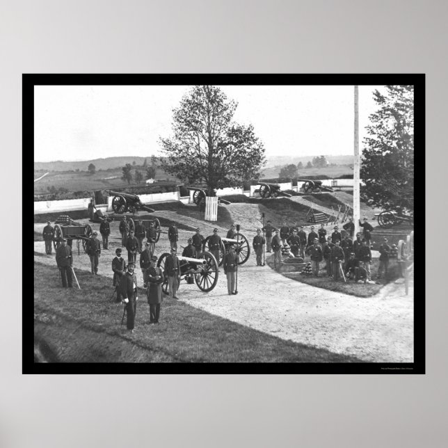 Póster Oficiales y hombres en Fort Stevens, DC 1865 (Frente)