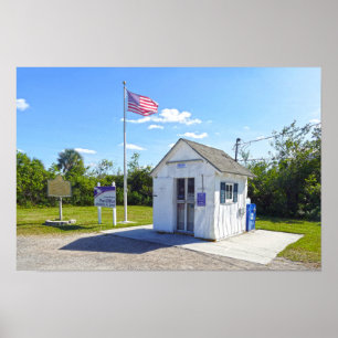 Póster Oficina de Correos de Ochopee, Florida, la más peq