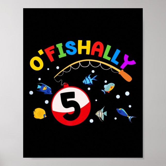 Póster O'fishally 5 Pesca Cumpleaños 5 Años  (Frente)