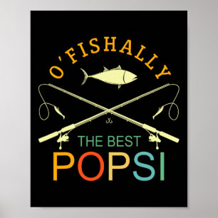 Póster Ofishally El Mejor Abuelo Pescador Vintage Popsi