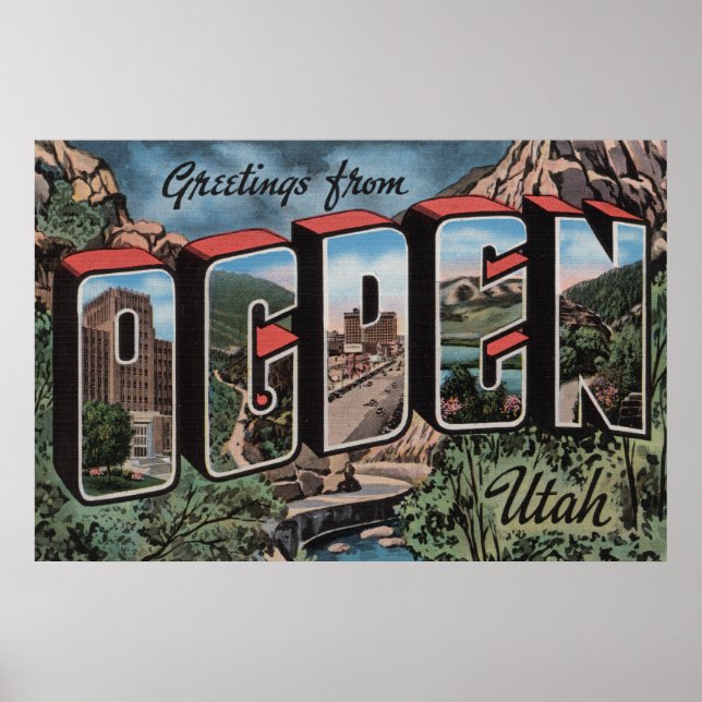 Póster Ogden, UtahEscenas de letras grandesOgden, UT 2 (Frente)
