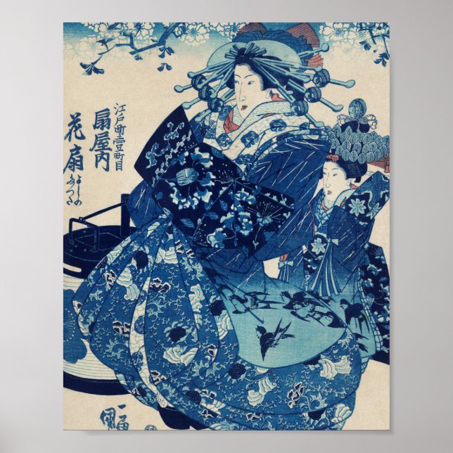 Póster Ogiya uchi Hanaogi por Utagawa Kuniyoshi (Frente)