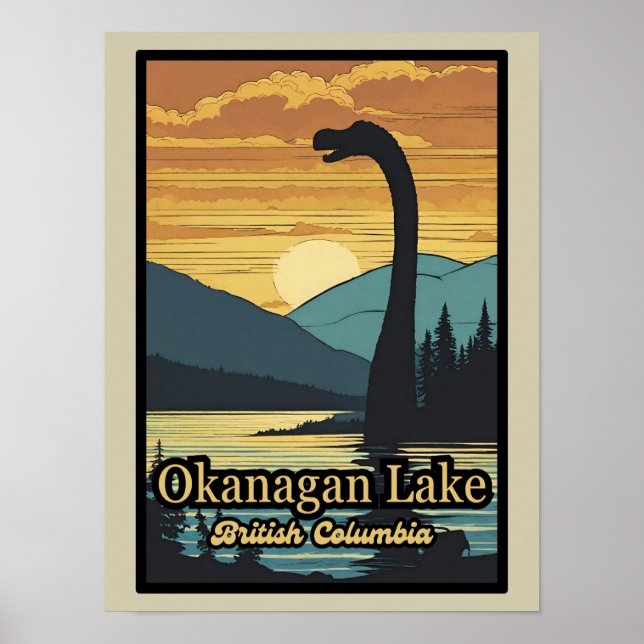 Póster Ogopogo, el Monstruo del Lago Okanagan de los 70 (Frente)