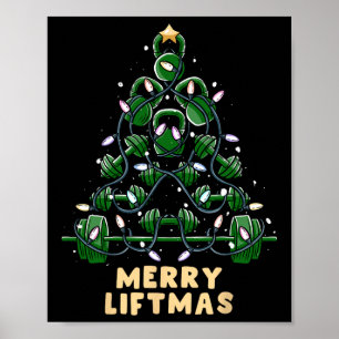 Póster Oh Árbol de Liftmas Pesa Rusa Gimnasio Feo Navidad