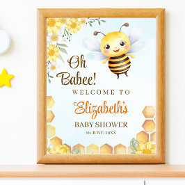 Póster Oh Babee, Baby shower with Wild bee