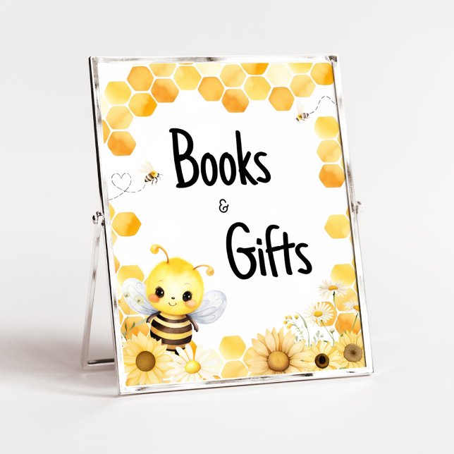 Póster Oh Babee Bee Baby Shower Books and Gifts (Oh Babee Baby Shower Books and Gifts Sign )
