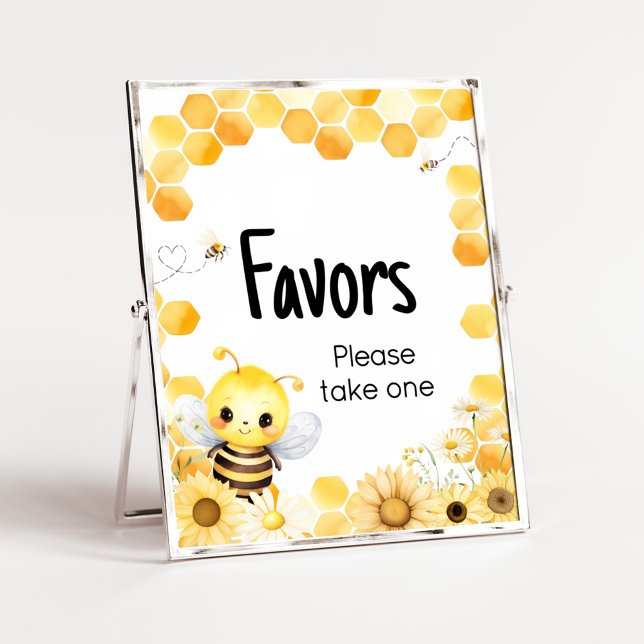 Póster Oh Babee Bee Baby Shower Favors (Oh Babee Baby Shower Favors Sign)
