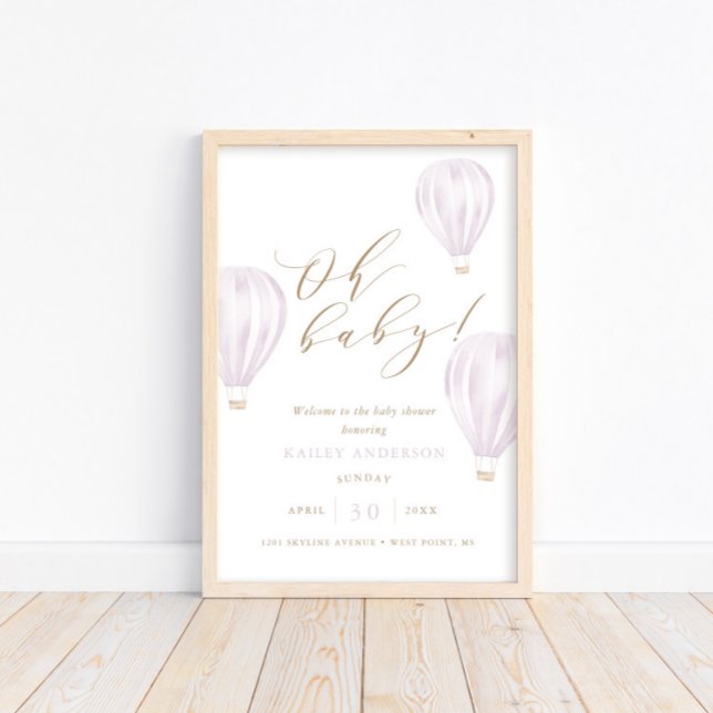 Póster Oh Baby - Chica Hot Air Balloon Baby Shower (Subido por el creador)