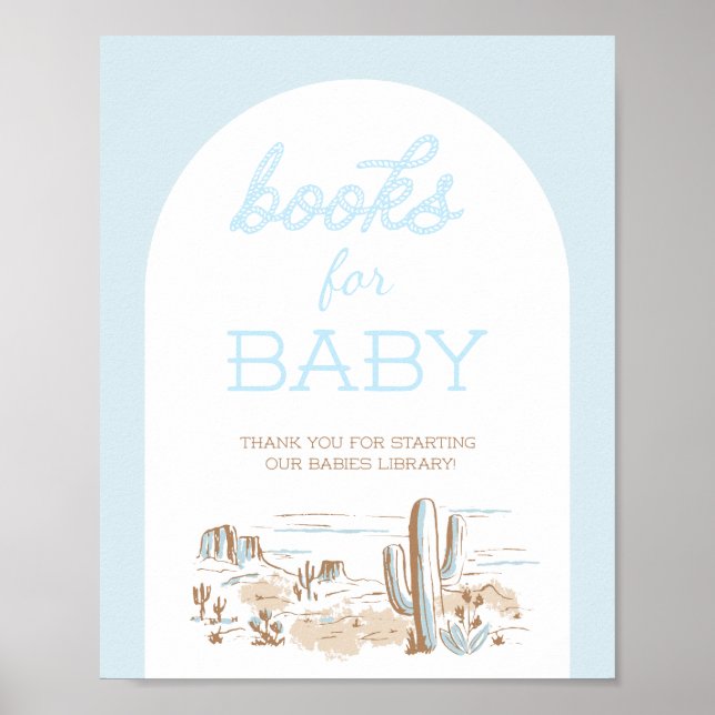 Póster Oh Baby Cowboy Shower Books for Baby  (Frente)