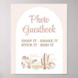 Póster Oh Baby Cowgirl Baby Shower Photo Guestbook Sign
