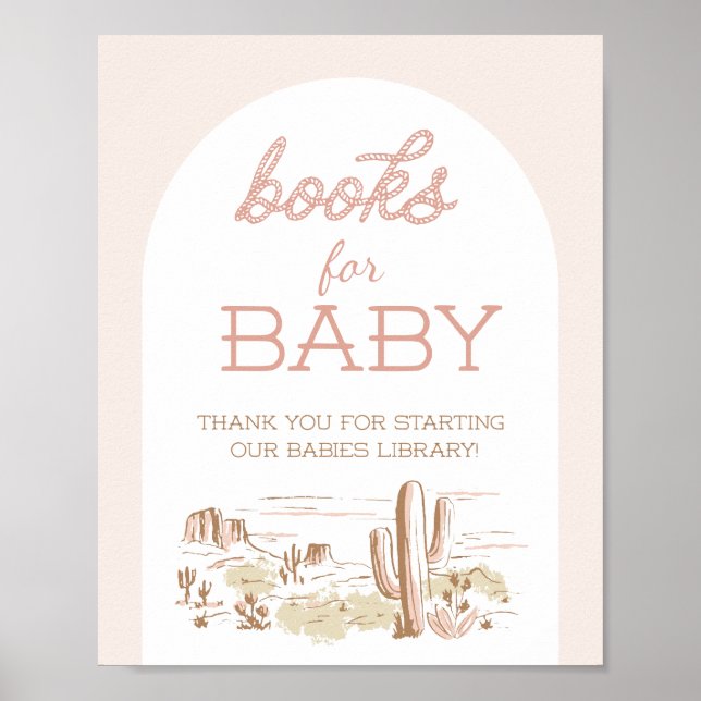 Póster Oh Baby Cowgirl Shower Books for Baby  (Frente)
