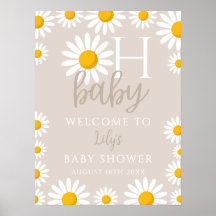Oh Baby Daisy Signo de bienvenida de Baby Shower N