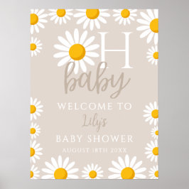 Póster Oh Baby Daisy Signo de bienvenida de Baby Shower N