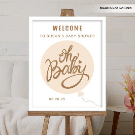 Póster Oh Baby - Poster de bienvenida de Baby Shower - Gl