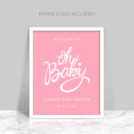 Póster Oh Baby - Poster de bienvenida de Baby Shower - Ro