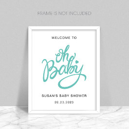 Póster Oh Baby - Poster de bienvenida de Baby Shower - Tu