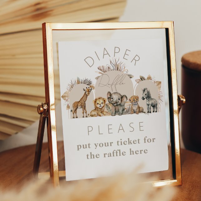 Póster Oh Baby Safari Animals Boho Baby Shower Diaper (Subido por el creador)