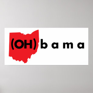 Póster (OH)bama - Rojo y Negro