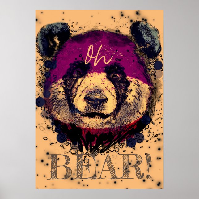 Póster "OH BEAR" | Gracioso Guay Panda (Frente)