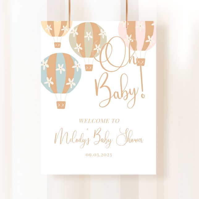 Póster Oh bebé, Baby Shower, género neutral, mamá por ser (Subido por el creador)
