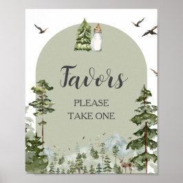 Póster Oh Boy Adventure Pine Forest Baby Shower Favores