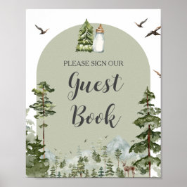 Póster Oh Boy Adventure Pine Forest Guest Book