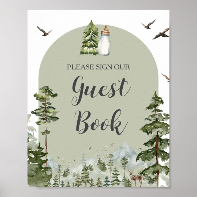 Póster Oh Boy Adventure Pine Forest Guest Book (Frente)