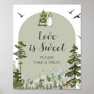 Póster Oh Boy Adventure Pine Forest Love is Sweet