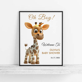 Póster Oh Boy Baby Giraffe Cate Boy Bienvenida en Baby Sh