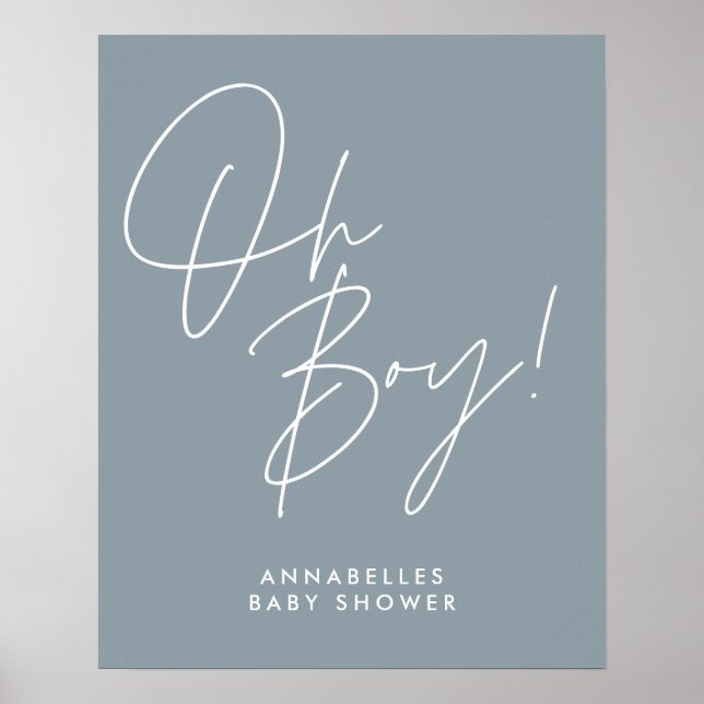 Póster oh Boy baby showscript moderno bebé elegante (Frente)