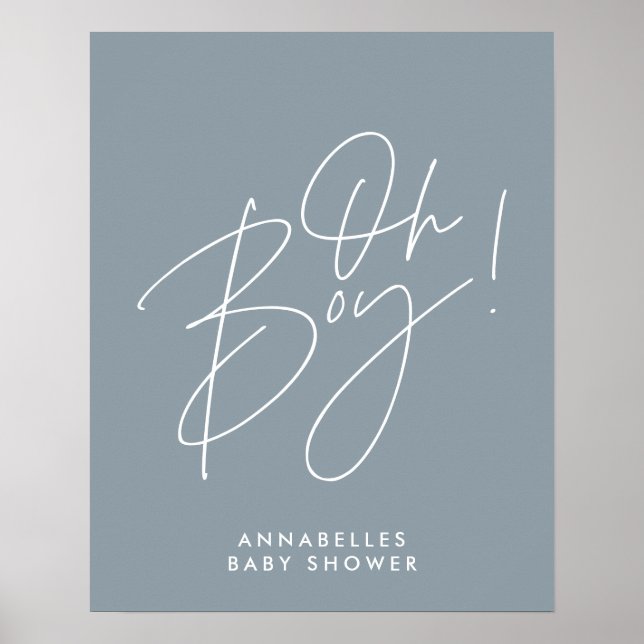 Póster oh Boy baby showscript moderno bebé elegante (Frente)