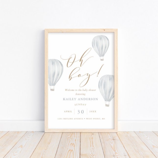 Póster Oh Boy - Boy Baby Shower Hot Air Balloon (Subido por el creador)