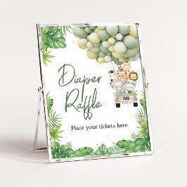 Póster Oh Boy Jungle Safari Baby Shower Diaper Raffle
