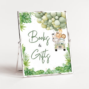 Póster Oh Boy Jungle Safari Baby Shower Libros y regalos