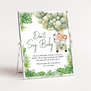 Póster Oh Boy Jungle Safari Baby Shower no digas bebé