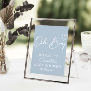 Póster Oh Boy Minimalista Baby Shower moderno