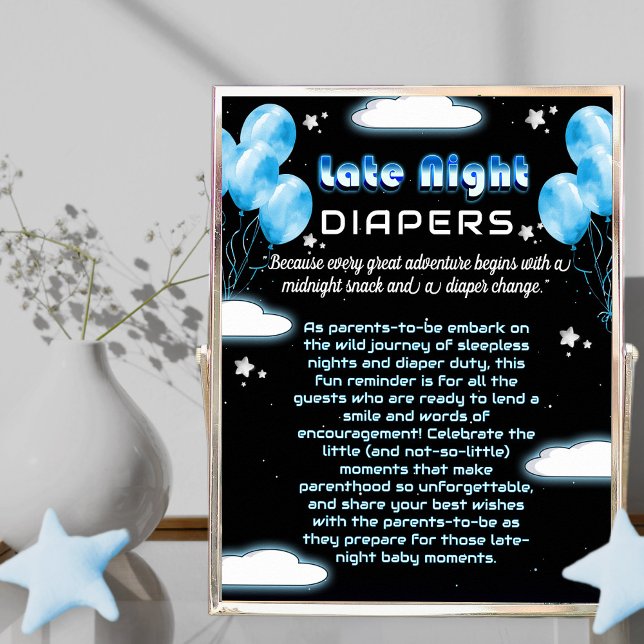 Póster Oh Boy Starry Space Baby Shower Late Night Diaper (Subido por el creador)